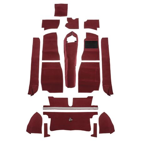 Carpet Set Premium - Red Nylon Moulded RHD - MGB Roadster - 244331