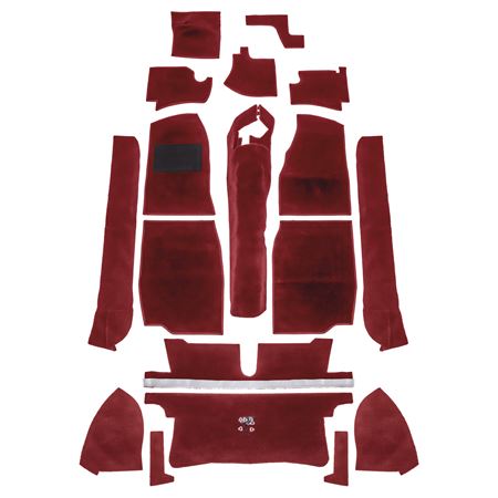 Carpet Set Premium - Red Moulded Nylon LHD - MGB GT - 244-335