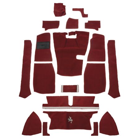 Carpet Set Standard - Red Nylon Sewn LHD - MGB Roadster - 244355 - Moss