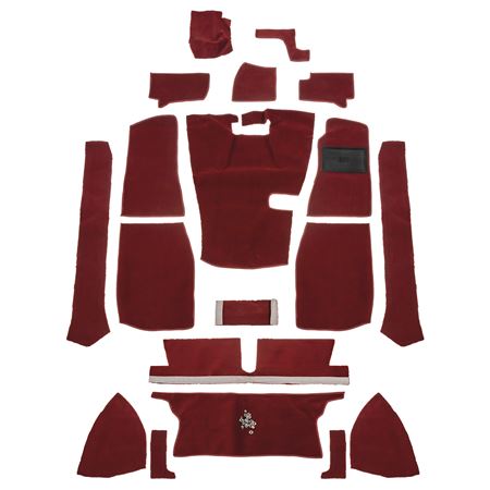 Carpet Set Standard - Red Nylon Sewn RHD - MGB Roadster - 244356 - Moss