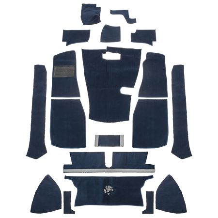 Carpet Set Standard - Navy Blue Nylon Sewn LHD - MGB Roadster - 244365