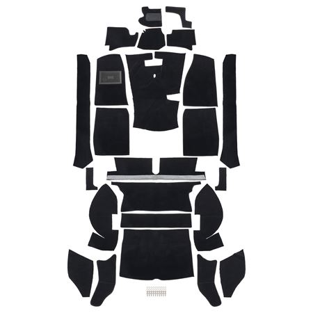 Carpet Set Standard - Black Nylon Sewn LHD - MGB GT - 244415 - Moss