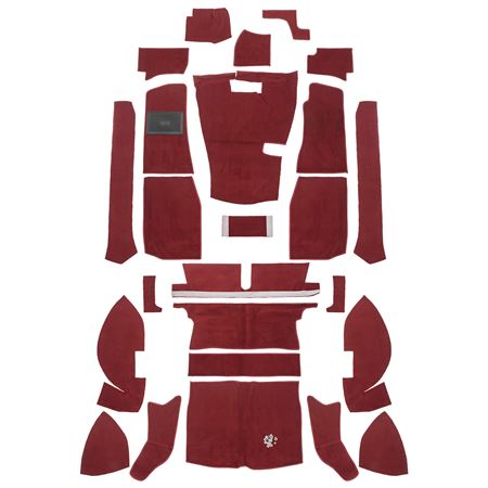Carpet Set Standard - Red Nylon Sewn LHD - MGB GT - 244440 - Moss