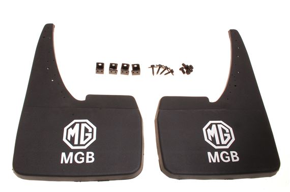 Mudflaps (pair) - White MG MGB Logo - RP1428
