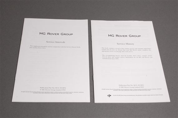Service Record Replacement Book - English - RCL0512EN - Genuine MG Rover