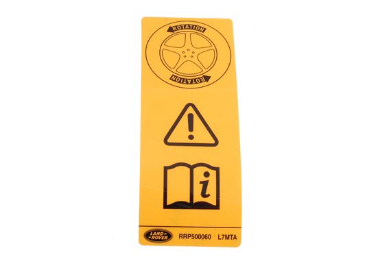 Decal - Tyre Rotation Warning - RRP500060 - Genuine