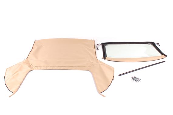 Mohair Hood Cover - Including Plastic Rear Window - Beige - XPT000087RIO - OEM