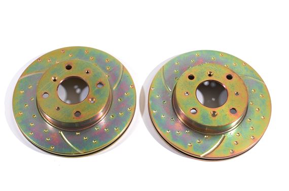 EBC Turbo Grooved Front Brake Discs - Vented Pair - Rover 800 - SDB10026SLPUR