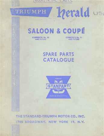 Parts Catalogue - Herald 948 Saloon & Coupe USA - 1959-1962 - 508073USAGR - OTP