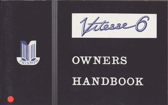 Owners Handbook - Vitesse 6 - 1962-1966 - 511236GR - OTP
