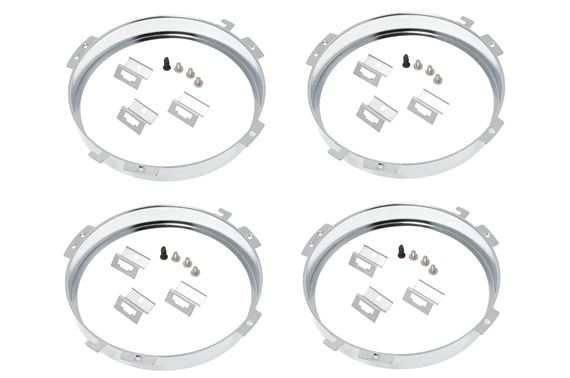 Chrome Headlamp Retaining Rim - For Replacement Plastic Bowl - Set of 4 - 511598PK