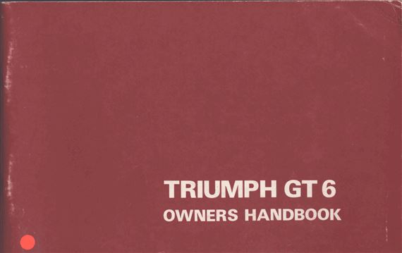 Owners Handbook - GT6 Mk1 - 1966-1968 - 512944GR - OTP
