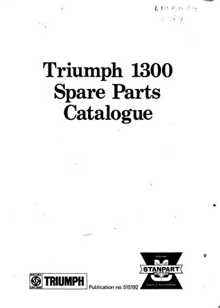 Parts Catalogue - 1300, 1300Tc - 1965-1970 - 515192GR - OTP