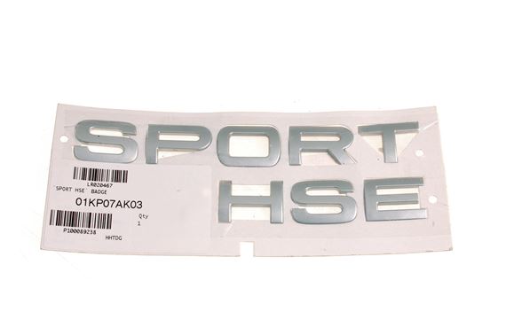 Rear Badge - SPORT HSE - Titan Silver - LR020467 - Genuine