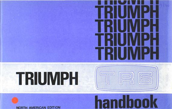 Owners Handbook - TR6 USA - 1969 - 545074GR - OTP