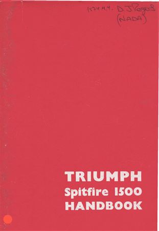 Owners Handbook - Spitfire 1500 NAS - 1974 - 54518974GR - OTP