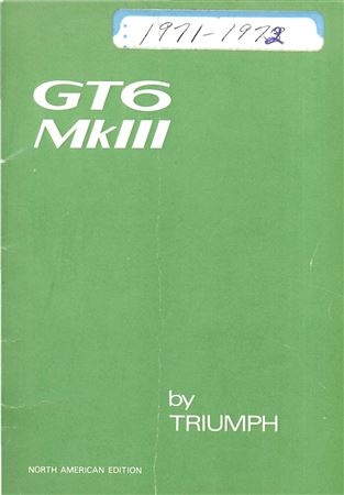 Owners Handbook - GT6 Mk3 NAS - 1972 - 54522372GR - OTP