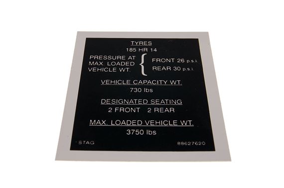 Tyre Pressure Label - RS1506