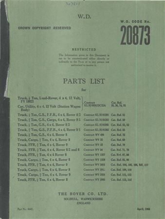 Parts Catalogue - Series 2/2A - Petrol Diesel-B/Control - 1958-1968 - 605957GR - OTP