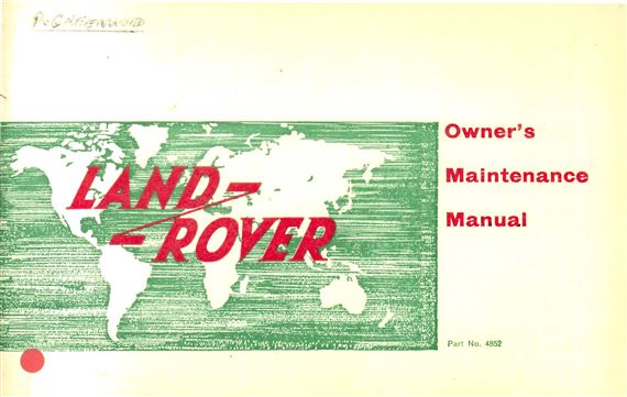 Service Manual - Range Rover Classic - 1970-1971 - 606893GR - OTP