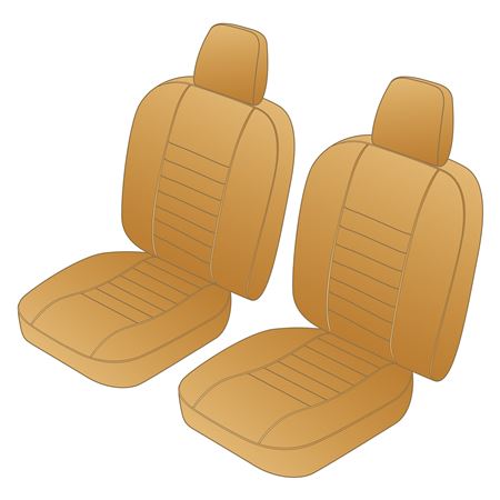 Seat Cover Set Front (pair) Honey Tan/Honey Tan Vinyl Inc Headrests - 641307 - Moss