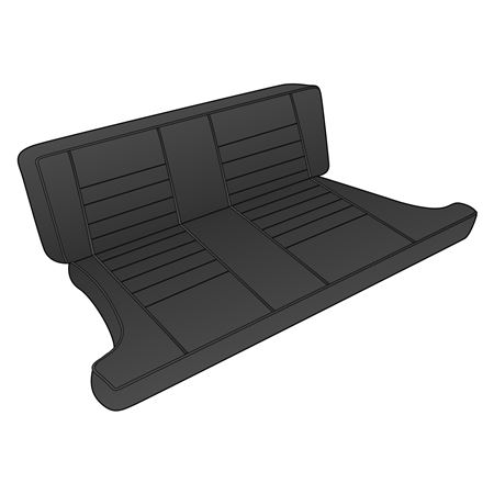 Seat Cover Kit Rear - Vinyl Black/Black Piping Type 2 MGB GT 1969 - 641380 - Moss