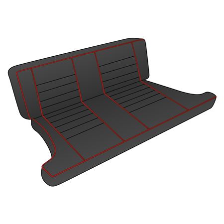 Seat Cover Kit Rear - Vinyl Black/Red Piping Type 2 MGB GT 1969 - 641390 - Moss