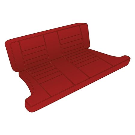 Seat Cover Kit Rear - Vinyl Red/Red Piping Type 2 MGB GT 1969 - 641440 - Moss