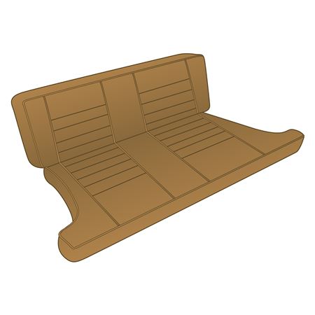 Seat Cover Kit Rear - Vinyl Tan/Tan Piping Type 2 MGB GT 1969 - 641445 - Moss