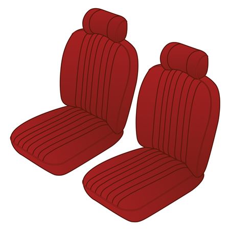 Seat Cover Kit Front (pair) Deluxe Red Leather Red Piping MGB 1970-76 - 641740 - Moss