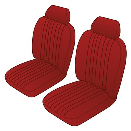 Seat Cover Kit Front (pair) Deluxe Red Leather Red Piping MGB 1977-80 - 641765 - Moss