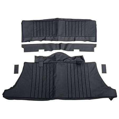 Seat Cover Kit Rear - Leather DeLuxe Black/Black Piping Type 3-5 MGB GT 1970-76 - 641850 - Moss