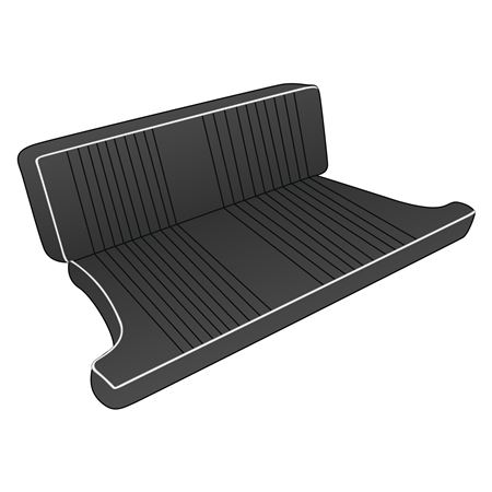 Seat Cover Kit Rear - Leather DeLuxe Black/White Piping Type 3-5 MGB GT 1970-76 - 641860 - Moss