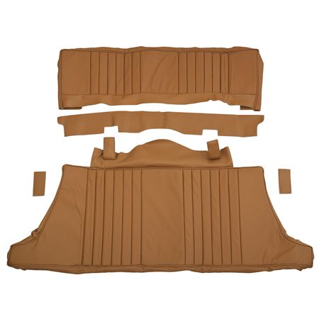 Seat Cover Kit Rear - Leather DeLuxe Honey Tan/Honey Tan Piping Type 3-5 MGB GT 1970-76 - 641872 - Moss