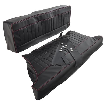 Seat Cover Kit Rear - Vinyl Black/Red Piping Type 1 MGB GT 1965-68 - 643150 - Moss