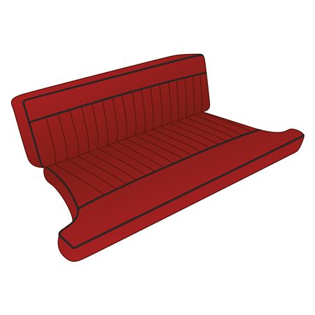 Seat Cover Kit Rear - Vinyl Red/Black Piping Type 1 MGB GT 1965-68 - 643180 - Moss