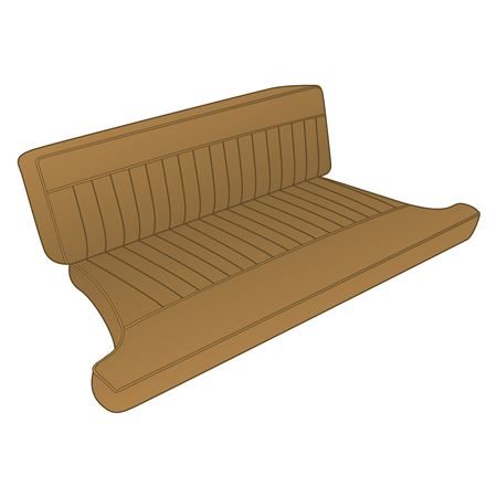 Seat Cover Kit Rear - Vinyl Tan/Tan Piping Type 1 MGB GT 1965-68 - 643205 - Moss