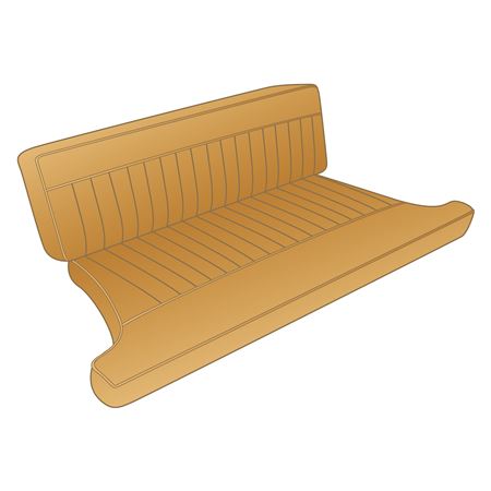 Seat Cover Kit Rear - Vinyl Honey Tan/Honey Tan Piping Type 1 MGB GT 1965-68 - 643207 - Moss