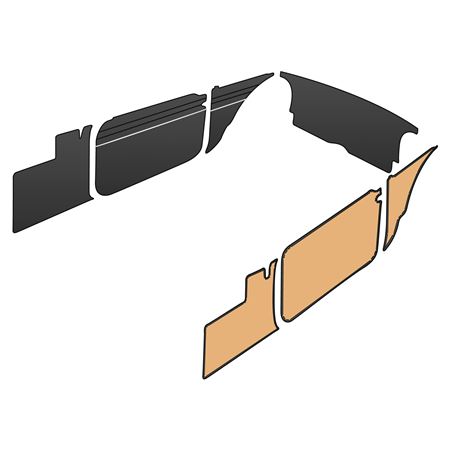 Trim Kit - Vinyl Black Panel/White Piping MGB Roadster 1962-65 - 643300