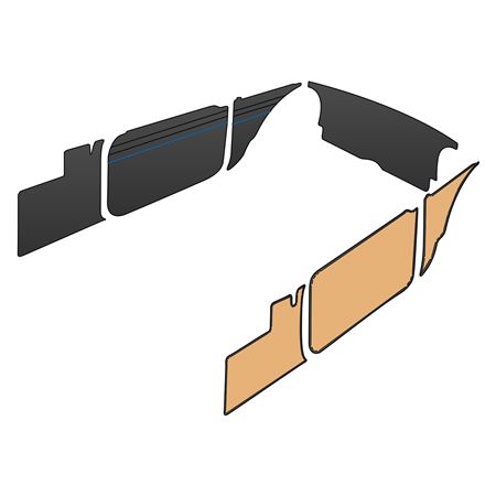 Trim Kit - Vinyl Black Panel/Blue Piping MGB Roadster 1962-65 - 643310