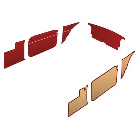 Trim Kit - Vinyl Red Panel/White Piping MGB Roadster 1962-65 - 643-330 - Moss