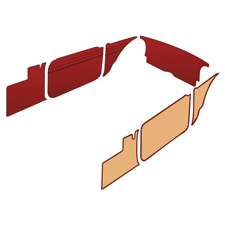 Trim Kit - Vinyl Red Panel/Black Piping MGB MGC Roadster 1965-68 - 643390
