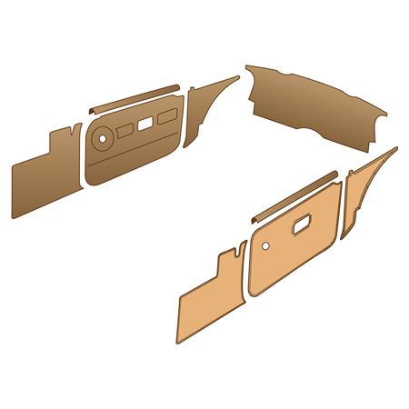 Trim Kit Deluxe Beige Panels Vinyl MGB Roadster 1976-80 - 643-705
