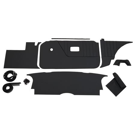 Trim Kit Deluxe Black Panels Black Piping Vinyl MGB Roadster 1970-80 - 643750 - Moss