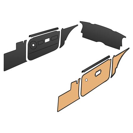 Trim Kit Deluxe Black Panels Vinyl MGB Roadster 1976-80 - 643670
