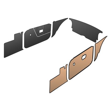 Trim Kit Deluxe Black Panels White Piping Vinyl MGB Roadster 1970-80 - 643770 - Moss