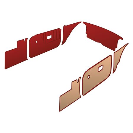 Trim Kit Deluxe Red Panels Red Piping Vinyl MGB Roadster 1970-80 - 643780 - Moss