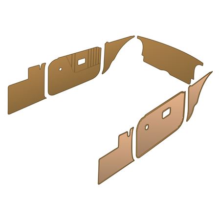 Trim Kit Deluxe Tan Panels Tan Piping Vinyl MGB Roadster 1970-80 - 643790 - Moss
