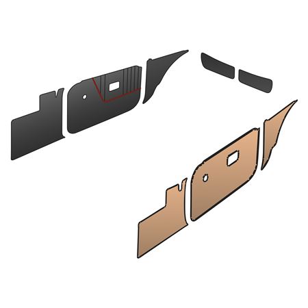 Trim Kit Deluxe Black Panels Red Piping Vinyl MGB GT 1970-76 - 643810 - Moss