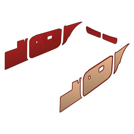 Trim Kit Deluxe Red Panels Red Piping Vinyl MGB GT 1970-76 - 643830 - Moss